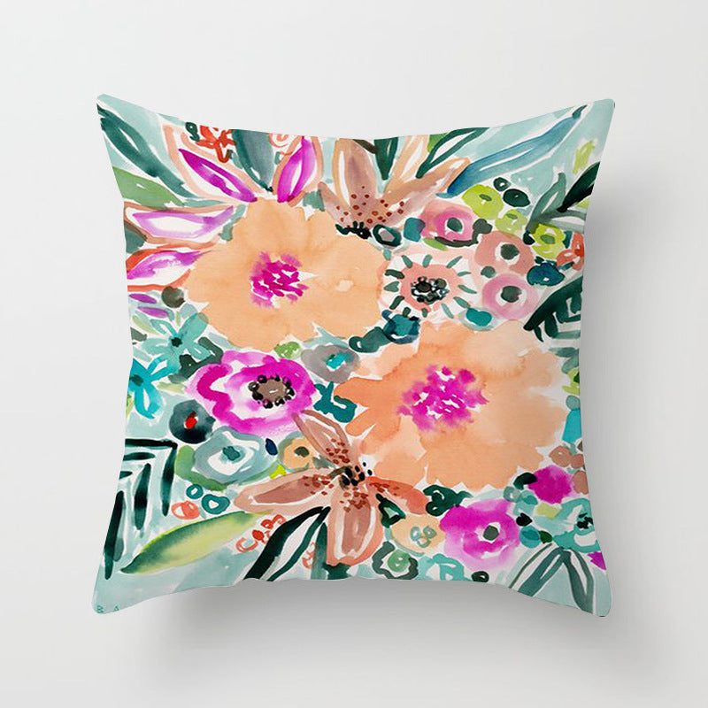 Home Decor Living Room Sofa Graffiti Flower Print Pillowcase Home Decor Living Room Sofa Graffiti Flower Print Pillowcase